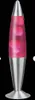 A lava lamp with pink liquid and silver base and top. Produktbild-Vorschau