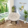 Fotel Papasan z obrotem o 360°, miękka poduszka, beżowy Podgląd zdjęcia produktu 2