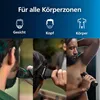 Collage showing a man trimming his beard, another man cutting his hair, and a third man shaving his armpit. Produktbild-Vorschau