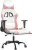 vidaXL Gaming-Stuhl mit Massage & Fußstütze Weiß und Rosa Produktbild-Vorschau 3