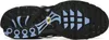 The underside of a black Nike Air Max Plus TN Utility sneaker with light blue accents. Voir les images du produit