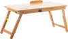 A wooden lap desk with foldable legs, shown against a white background. Produktbild-Vorschau