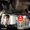A mechanic working on the underside of a car, with cans of Rust-Oleum spray paint in the foreground. Produktbild-Vorschau