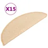 vidaXL Stufenmatten 15 Stk. 56x17x3 cm Creme Halbrund Produktbild-Vorschau 1