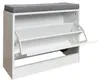 Schuhschrank Thekla 1 Klappe 60 cm Weiß mit Sitzkissen Produktbild-Vorschau 2