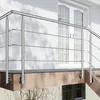 AICA Treppengeländer Edelstahl Seitenmontage Handlauf 180 Produktbild-Vorschau 3
