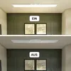 A split image showing a ceiling light in a room. The top half shows the light on with the text 'EIN' (German for 'ON') and the bottom half shows the light off with the text 'AUS' (German for 'OFF'). Anteprima dell’immagine prodotto