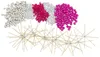 A collection of decorative wire stars and beads on a white background. Produktbild-Vorschau