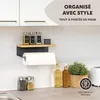 Porte-rouleau de cuisine eluno avec tablette en bambou pour Voir les images du produit 2