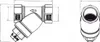 Technical drawing of a Y-type filter with dimensions indicated. Anteprima dell’immagine prodotto