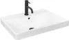 A white rectangular sink with a black faucet, shown from a diagonal angle against a white background. Anteprima dell’immagine prodotto