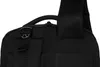 Close-up of the back of a black backpack, showing strap and buckle details. Náhled obrázku produktu