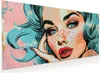 Küchenrückwand Spritzschutz Glas mit Motiv Pop Art Porträt Produktbild-Vorschau 1