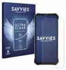 A product shot showing the packaging and a screen protector on a phone. Produktbild-Vorschau