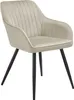 A single beige upholstered chair with black legs is shown against a white background. Produktbild-Vorschau