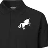 Huuraa Herren Polo Shirt Einhorn Silhouette XL Black Bio Produktbild-Vorschau 2
