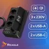 Multipresa con stazione di ricarica Qi, 3 metri, 3x 230 V, Anteprima dell’immagine prodotto 3