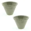 Topf Keramik creme/grau glasiert Harztopf Ø15cm H11cm Produktbild-Vorschau 1