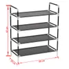 Stojak Na Buty Z 4 Półkami, Metal I Włóknina, Czarny Podgląd zdjęcia produktu 9