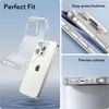 Collage of images showing a clear iPhone case and its features. Produktbild-Vorschau