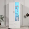 Merax Vitrinenschrank, H 182 x B 59,5 x T 35 cm, Weiß, Produktbild-Vorschau 1
