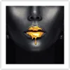 Poster - Poster ohne Rahmen - Gold Mund Schwarz - 50x50 cm Produktbild-Vorschau 1