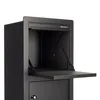 A black parcel box with its front flap open, showing the interior. Náhled obrázku produktu