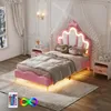 MODFU Polsterbett Kinderbett 90*200cm kronenförmiges Produktbild-Vorschau 2