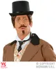 A man wearing a costume with a top hat, glasses, mustache, and goatee. Produktbild-Vorschau