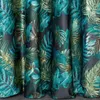 Rideau sur ruban noir Vert 140x270 cm Feuilles botaniques Voir les images du produit 4
