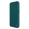 A teal flip case for a smartphone, shown from a side angle against a white background. Produktbild-Vorschau