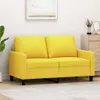 Sofa 2-osobowa, jasnożółta, 120 cm, tapicerowana tkaniną Podgląd zdjęcia produktu 2