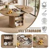 Esstisch Ausziehbar Oval/Runder mit Schiebetür und Stauraum Produktbild-Vorschau 5