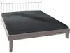 A bed with a dark gray fitted sheet. Produktbild-Vorschau