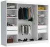 An open wardrobe with clothes and accessories neatly arranged. Produktbild-Vorschau