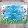 Bin im Garten Metallschild XXL in 28x38 cm mit Blumenwiese Produktbild-Vorschau 2