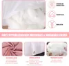 Collage of images showing features of a pregnancy pillow, including its filling, exterior layer, and zipper. Anteprima dell’immagine prodotto