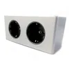 A close-up, studio shot of a silver-colored double electrical socket strip against a white background. Produktbild-Vorschau