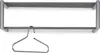 Design Wandgarderobe Smooth Stahlrohr vernickelt von oben mit ausgehängtem Kleiderbügel, Gesamtansicht. Produktbild-Vorschau