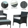 VINGO Sitzgruppe Polyrattan Balkonmoebel fuer 4 Personen Produktbild-Vorschau 3