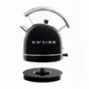 A black SWEISS electric kettle is shown floating above its black base against a white background. Produktbild-Vorschau
