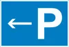 P Parkplatz Schild mit Richtungspfeil links waagerecht A0 Produktbild-Vorschau 1