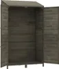 An empty wooden storage shed with its doors open. Podgląd zdjęcia produktu