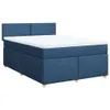 Boxspringbett mit Matratze Blau 160x200 cm Stoff Produktbild-Vorschau 3