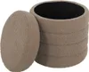 sweeek - Hocker mit Stauraum und Bouclé-Bezug - Taupe Produktbild-Vorschau 2