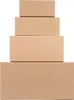 A stack of four cardboard boxes of varying sizes, all made of corrugated cardboard and presented against a white background. Produktbild-Vorschau
