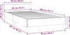 A diagram showing the dimensions of a bed frame. Náhľad obrázku produktu