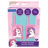 The image shows the packaging of a pair of pink unicorn-themed walkie-talkies for children. Produktbild-Vorschau
