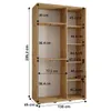 Šatní skříň ASIRI 13 - 130/45 cm, dub artisan / černá Náhled obrázku produktu 5