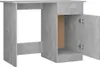 A light gray wooden desk with one drawer and one cabinet door open. Podgląd zdjęcia produktu